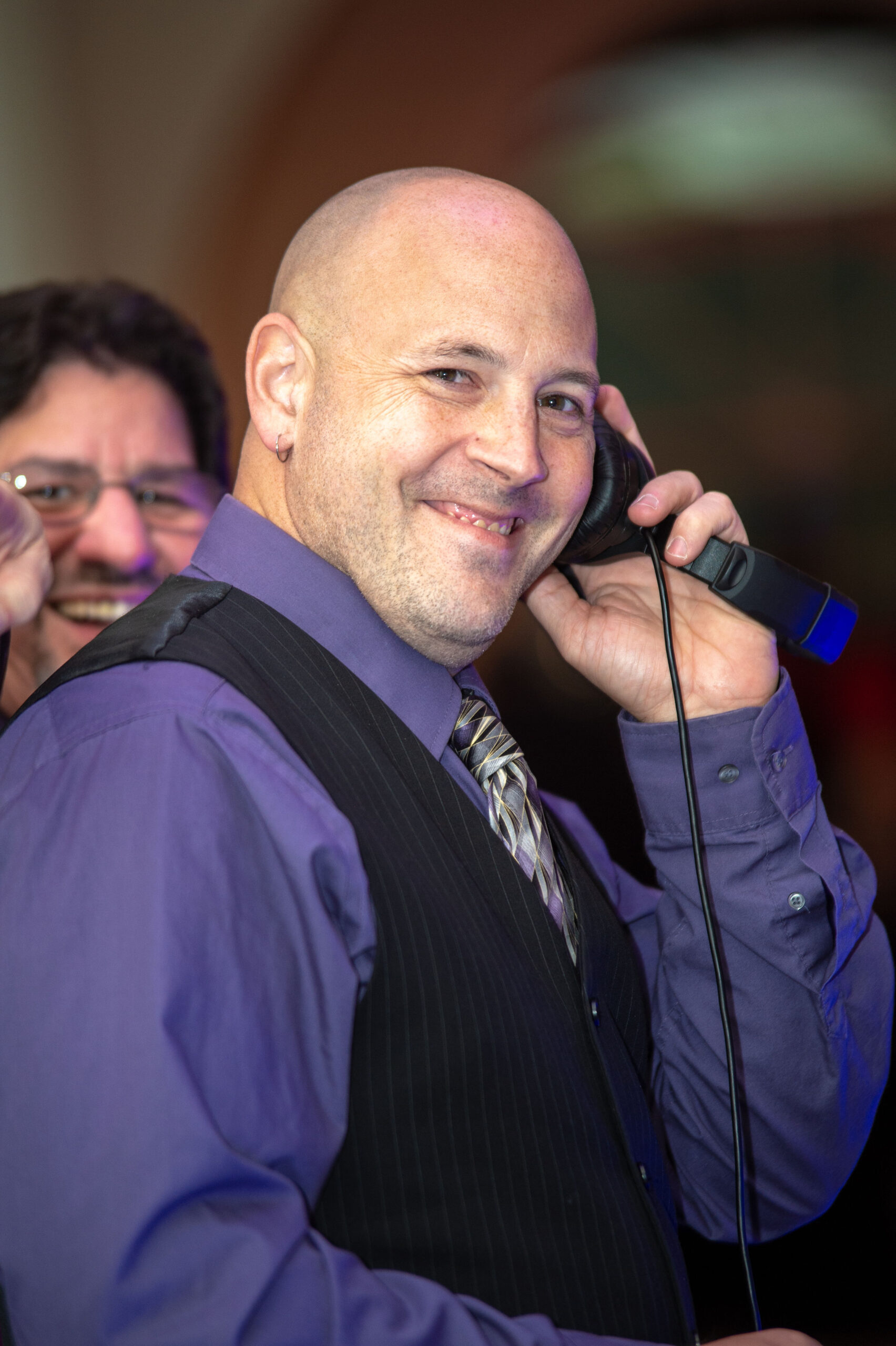 CT wedding DJ Dave Krevalin at DJ booth Aria